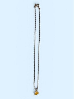 18k GF Gold Yellow Heart Pendant 15" Necklace